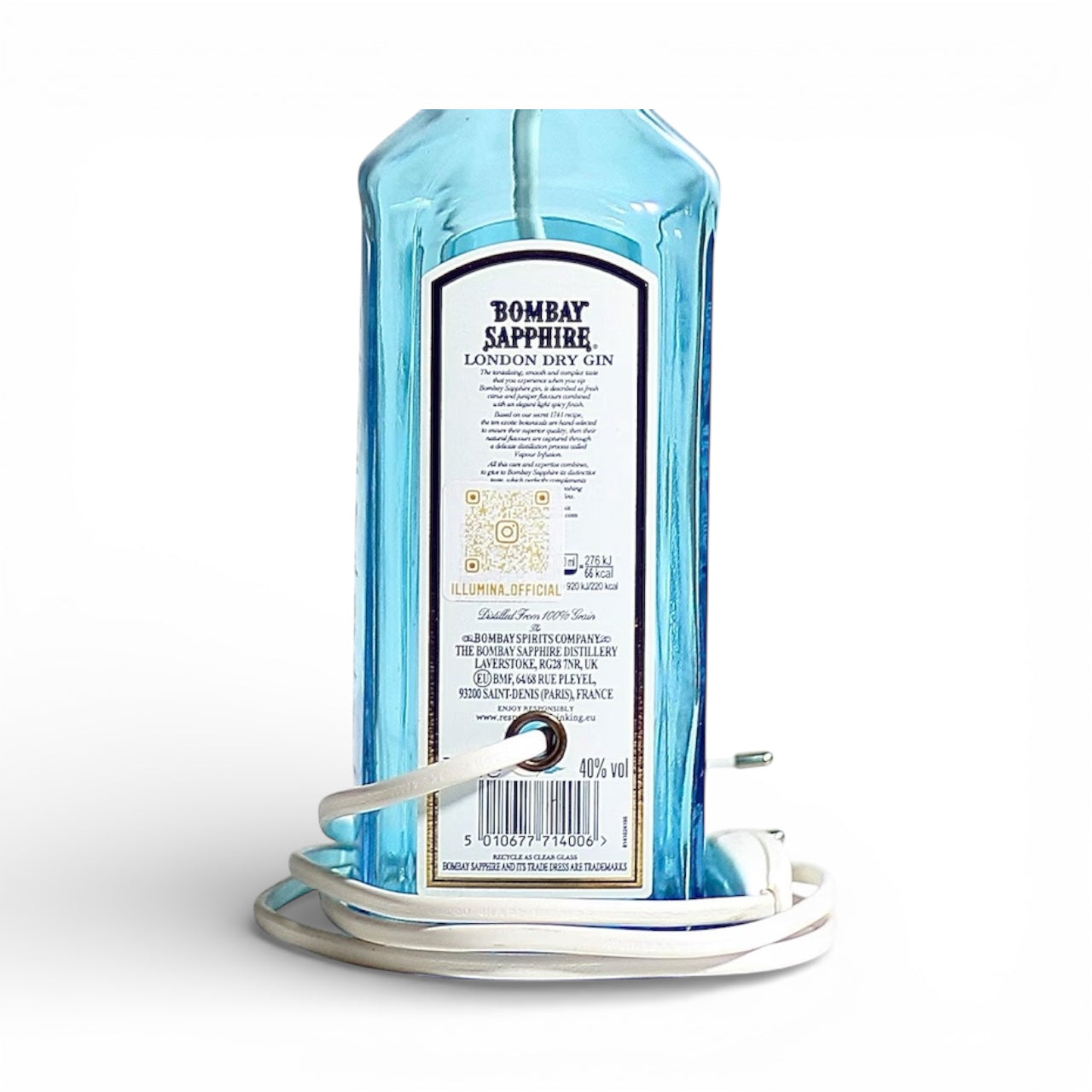 Bombay Gin Lampada Bottiglia da Tavolo Handmade 70 cl
