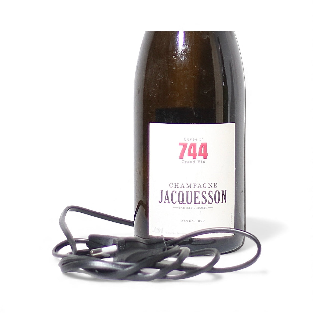 744 Champagne Lampada Bottiglia da Tavolo Handmade 75 cl