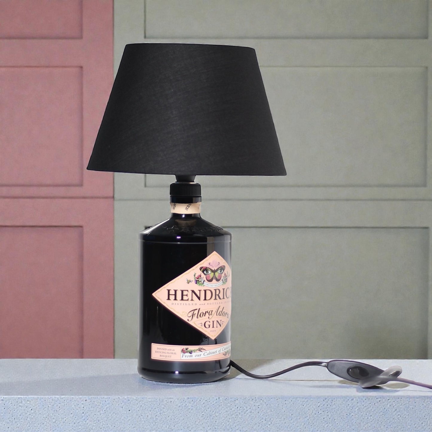 Hendrick's Gin Flora Adora Table Lamp Bottle Handmade 70 cl