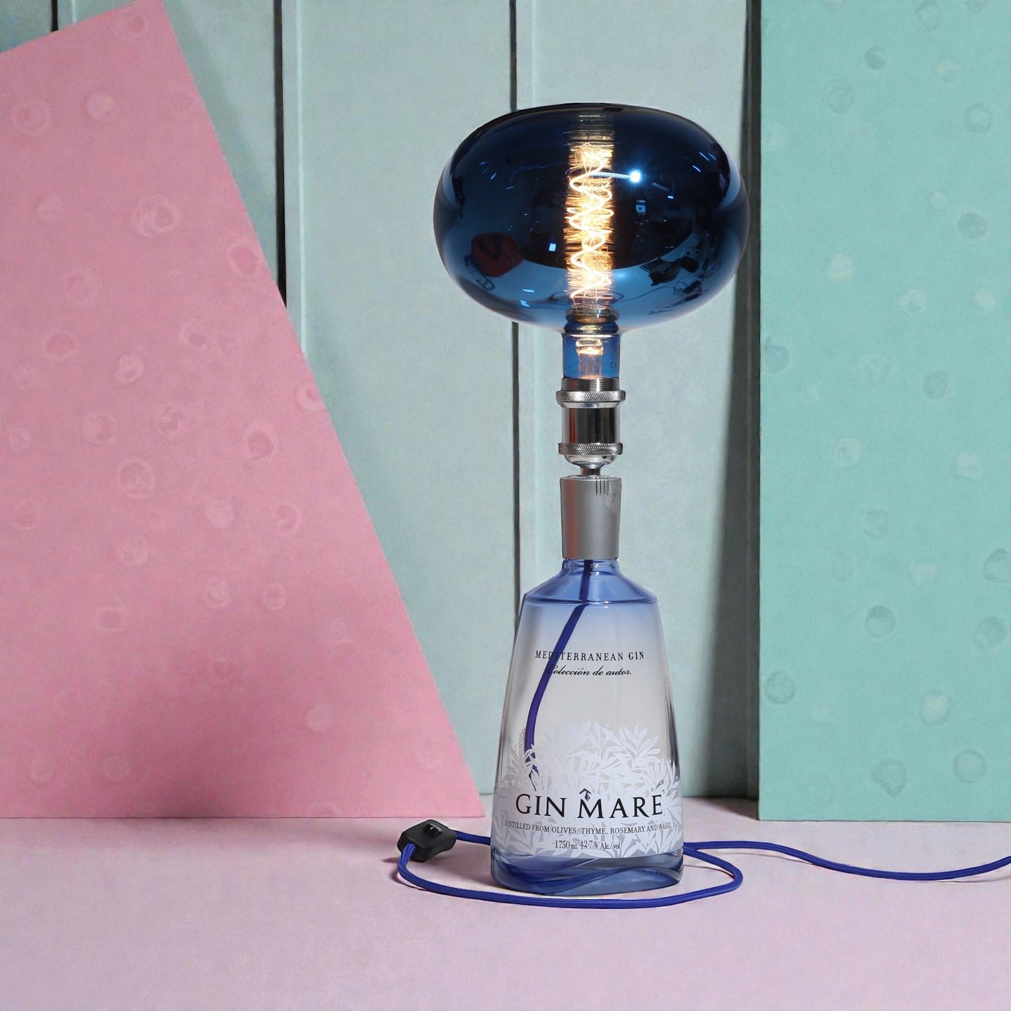 Gin Mare Lampada Bottiglia da Tavolo Handmade 1.75 lt