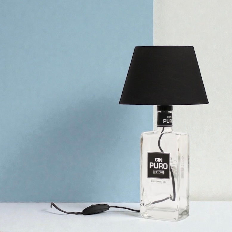 Gin Puro Lampada Bottiglia da Tavolo Handmade 70 cl