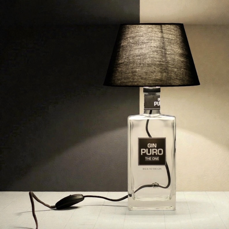 Gin Puro Lampada Bottiglia da Tavolo Handmade 70 cl