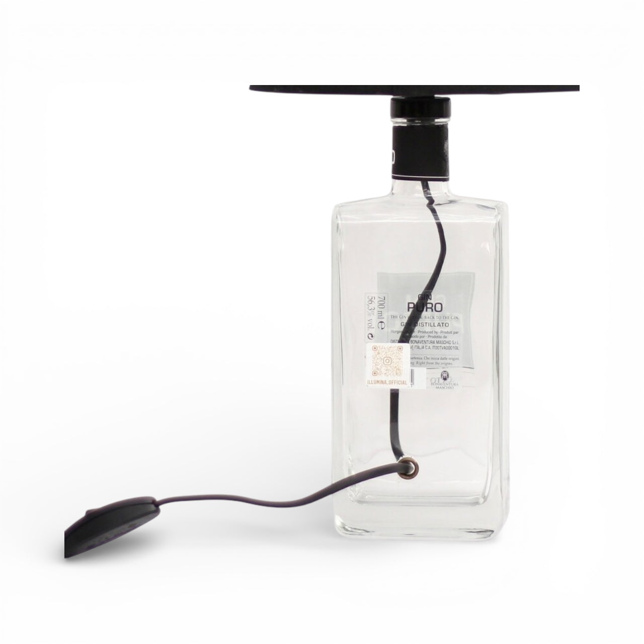 Gin Puro Lampada Bottiglia da Tavolo Handmade 70 cl