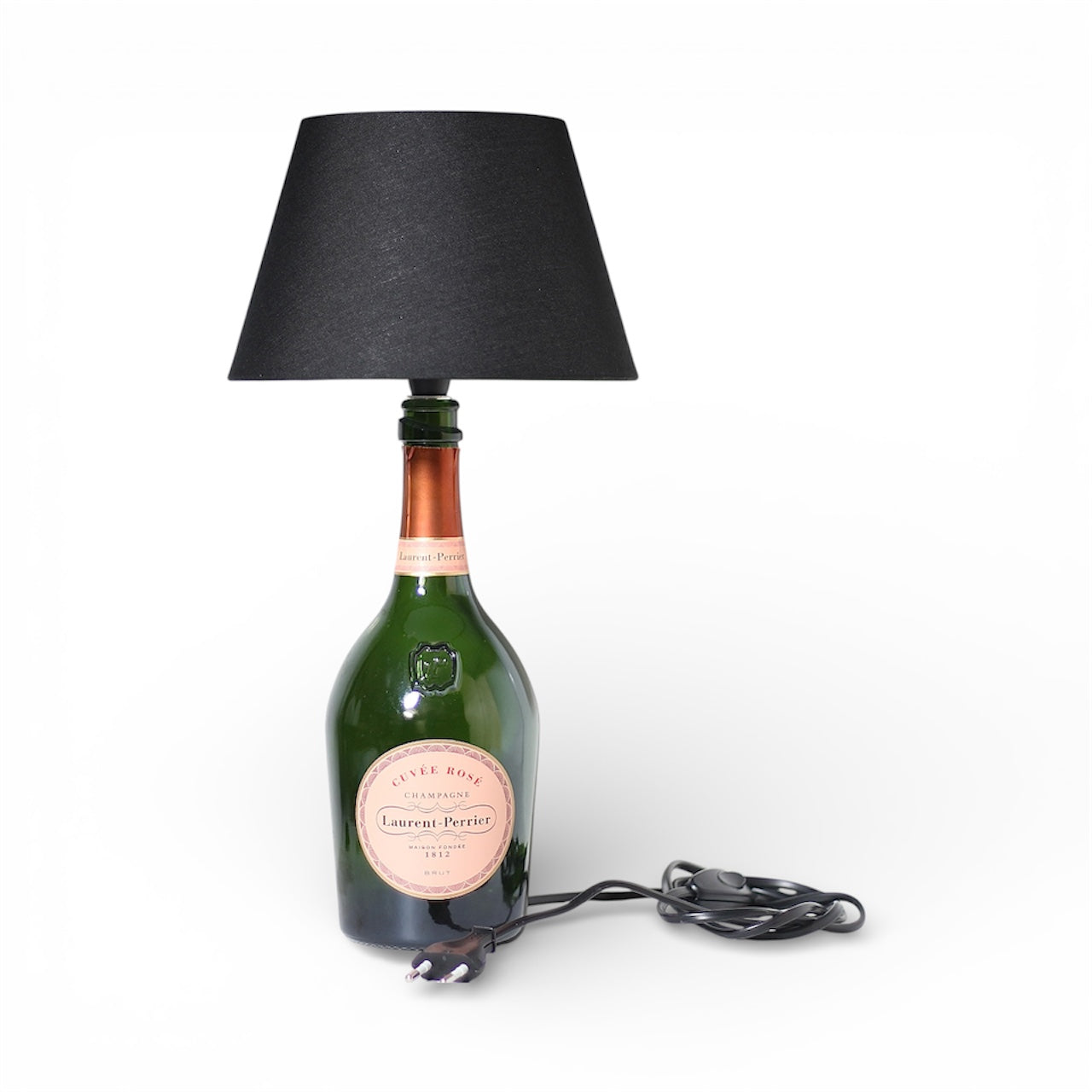 LP Rosè Champagne Bottle Lamp Handmade Table 75 cl
