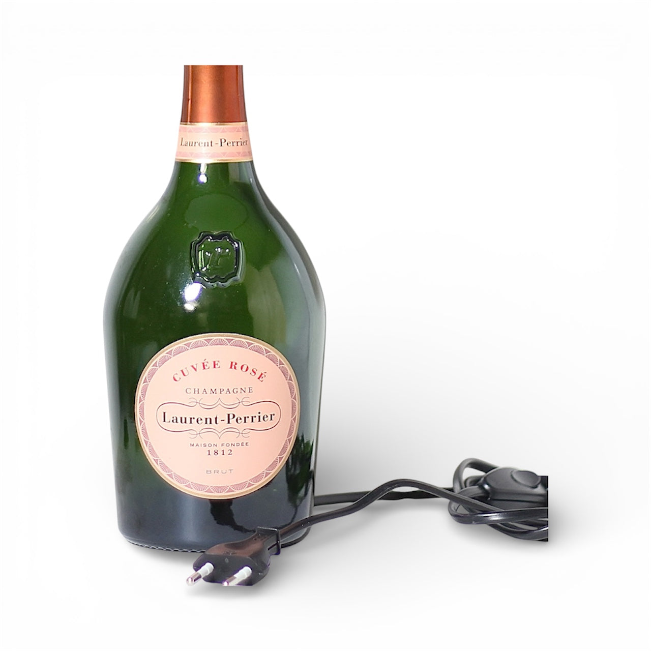 LP Rosè Champagne Bottle Lamp Handmade Table 75 cl