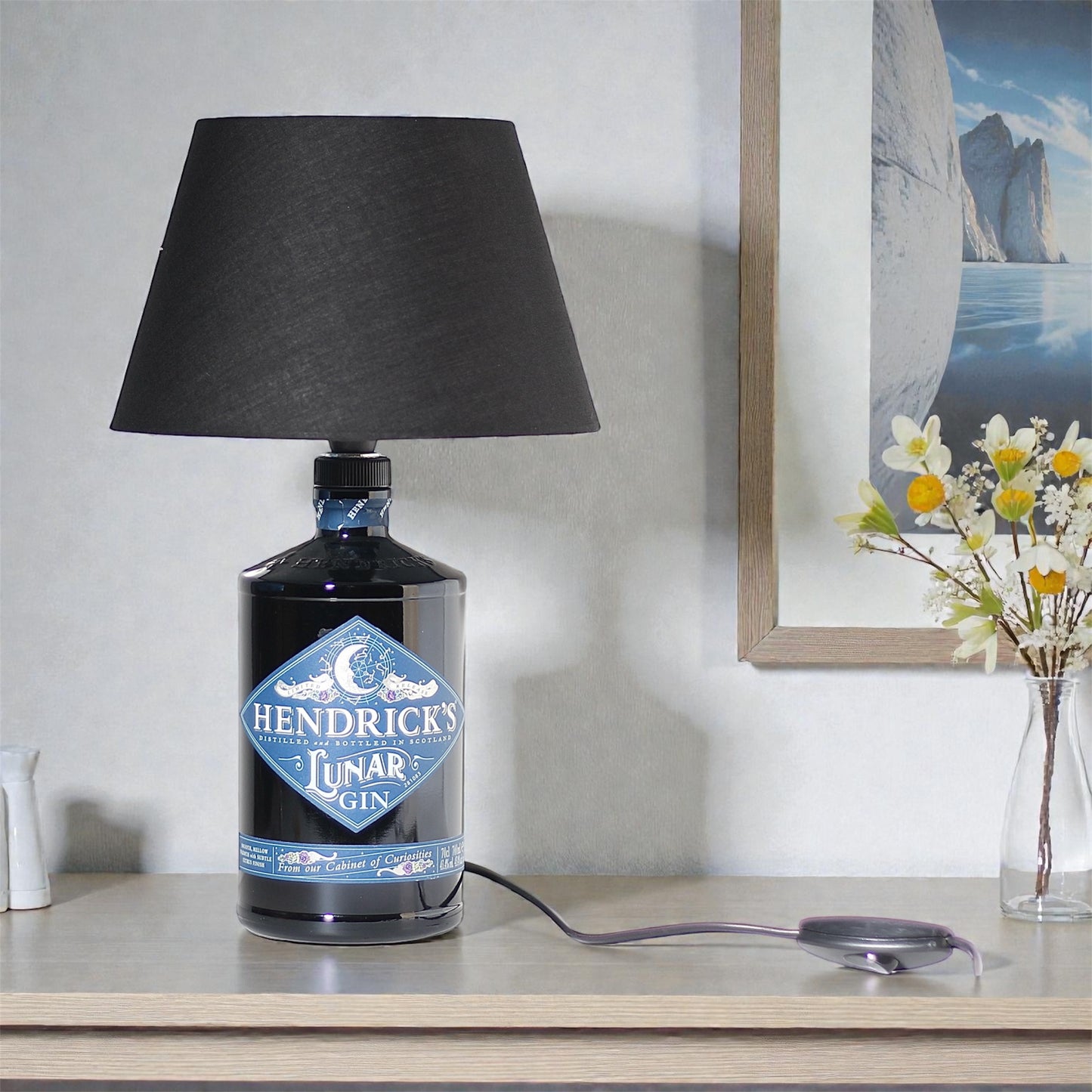Hendrick's Gin Lunar Table Lamp Bottle Handmade 70 cl 