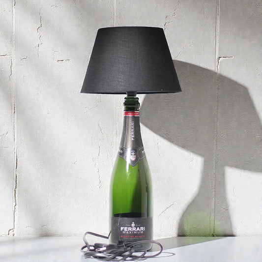 Dom P. Champagne Bottle Lamp Handmade Table Lamp 75 cl