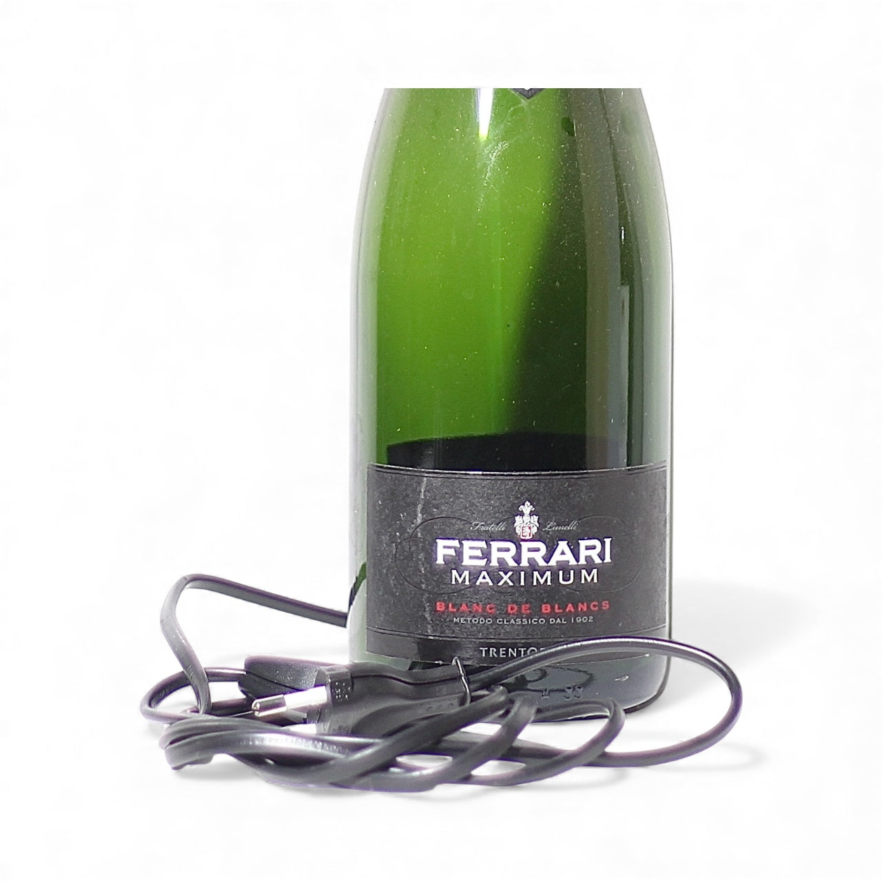 Dom P. Champagne Bottle Lamp Handmade Table Lamp 75 cl