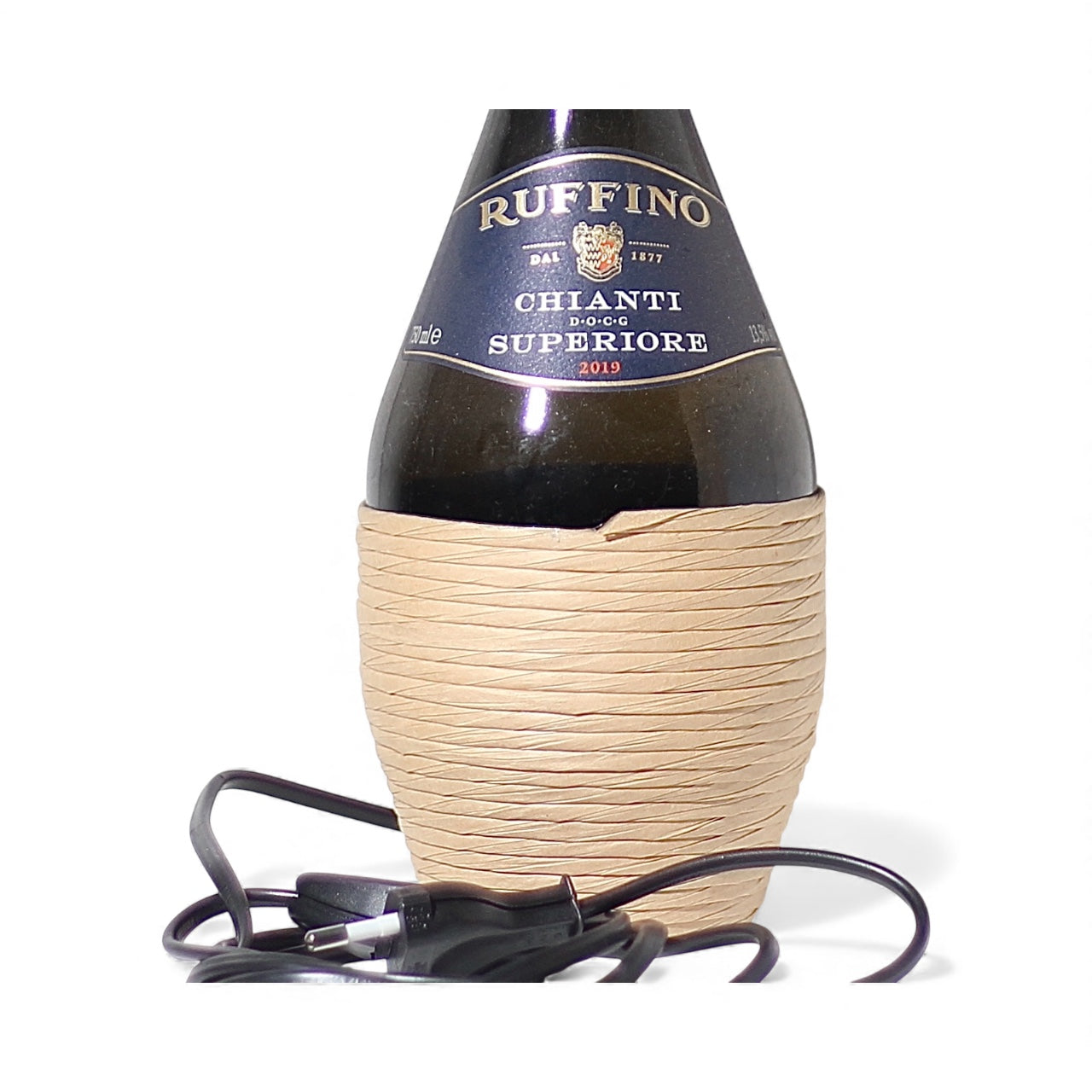 Dom P. Champagne Bottle Lamp Handmade Table Lamp 75 cl