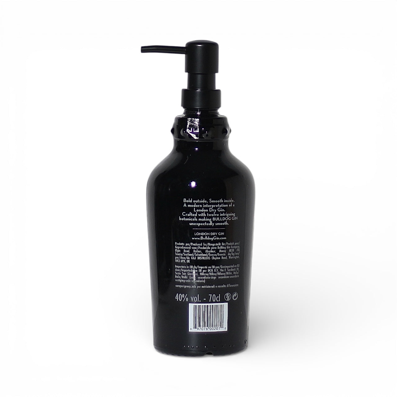 Bulldog Gin Portasapone Dispenser Sapone Liquido 70 cl