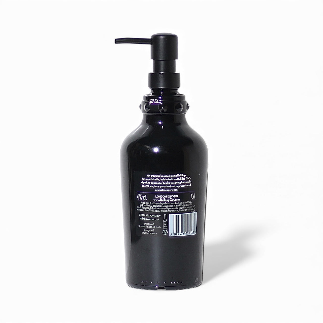 Bulldog Black Bold Gin Portasapone Dispenser Sapone Liquido 70 cl